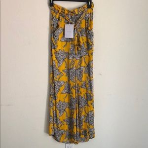 High wasted wide leg satin slack